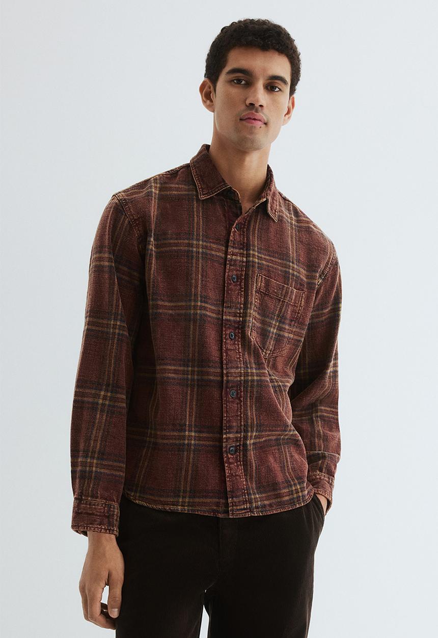 H&M - Relaxed fit shirt - burgundy checked
