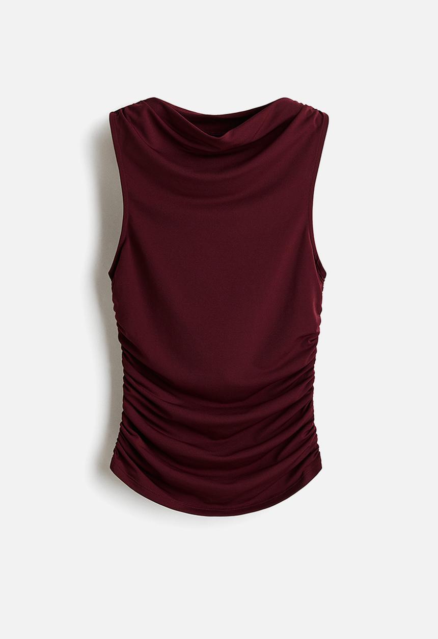 H&M - Draped top - burgundy