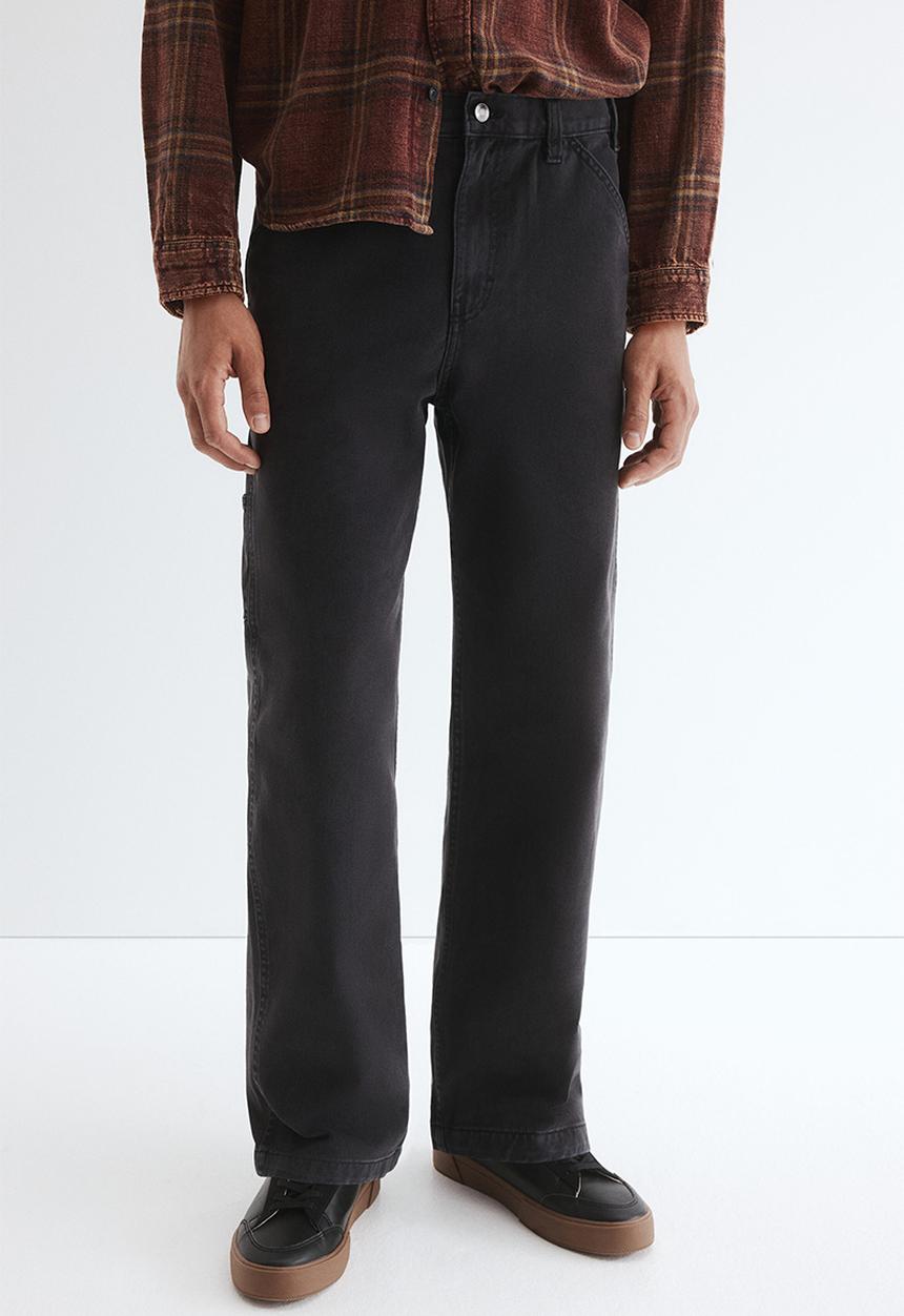 H&M - Relaxed fit worker trousers - black