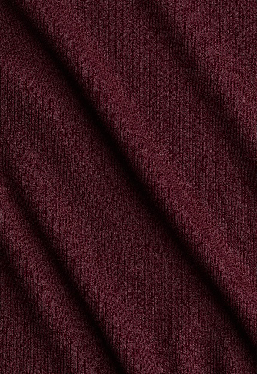 H&M - Ribbed polo-neck top - burgundy