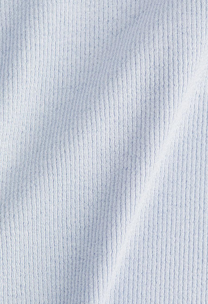H&M - Ribbed polo-neck top - light blue