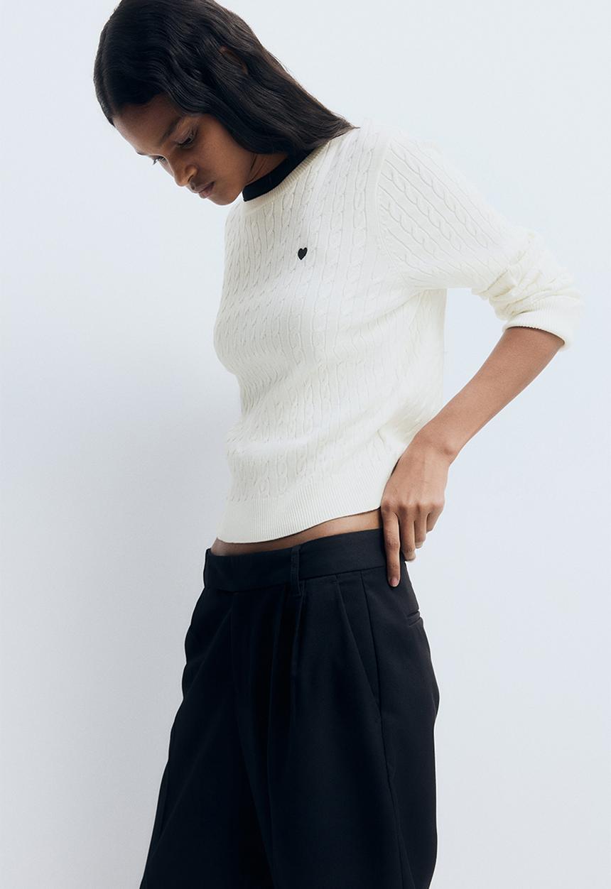 H&M - Cable-knit jumper - white