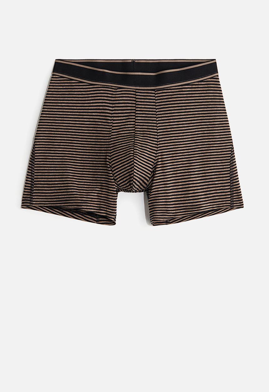 H&M - 3 pack mid trunks - beige black striped