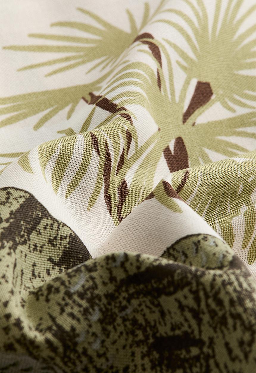H&M - Printed cotton canvas cushion cover - light beige/t-rex