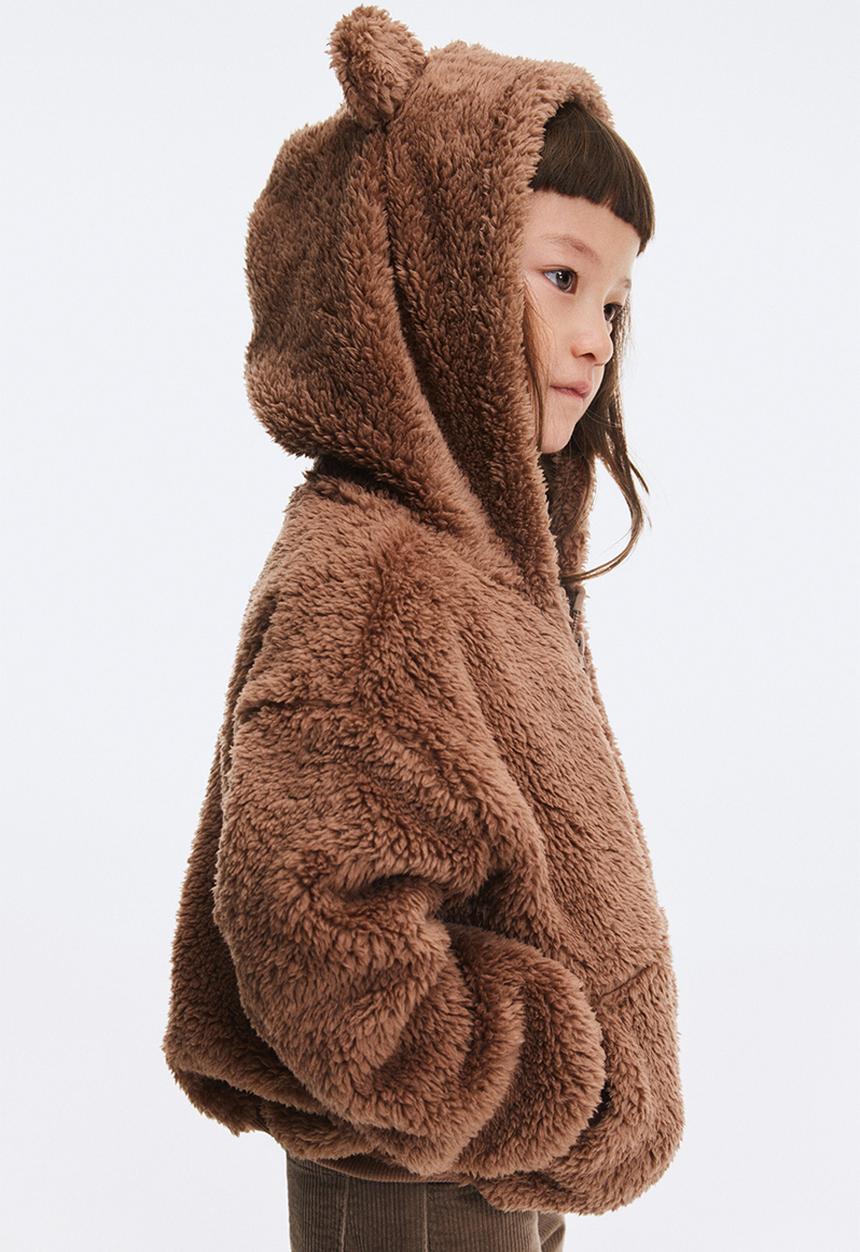 H&M - Teddy zip-through hoodie - brown