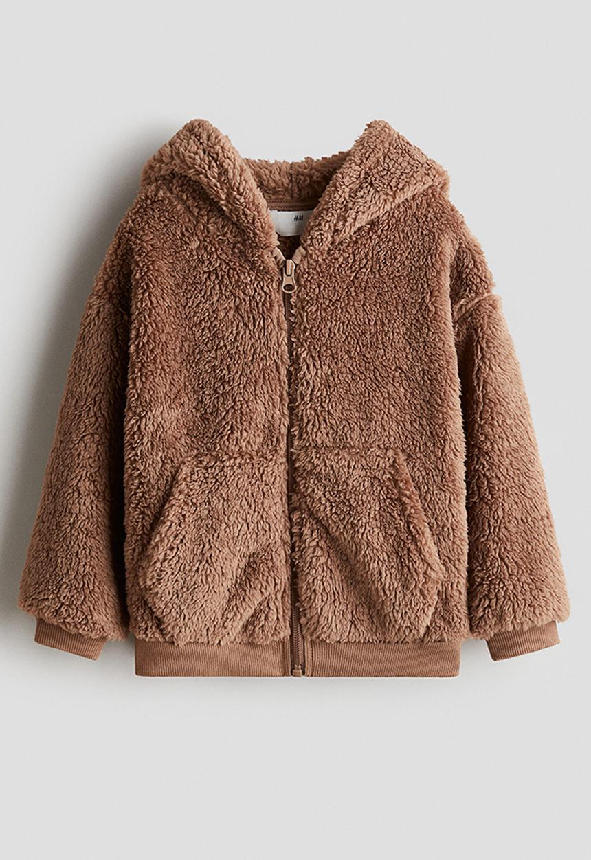 H&M - Teddy zip-through hoodie - brown