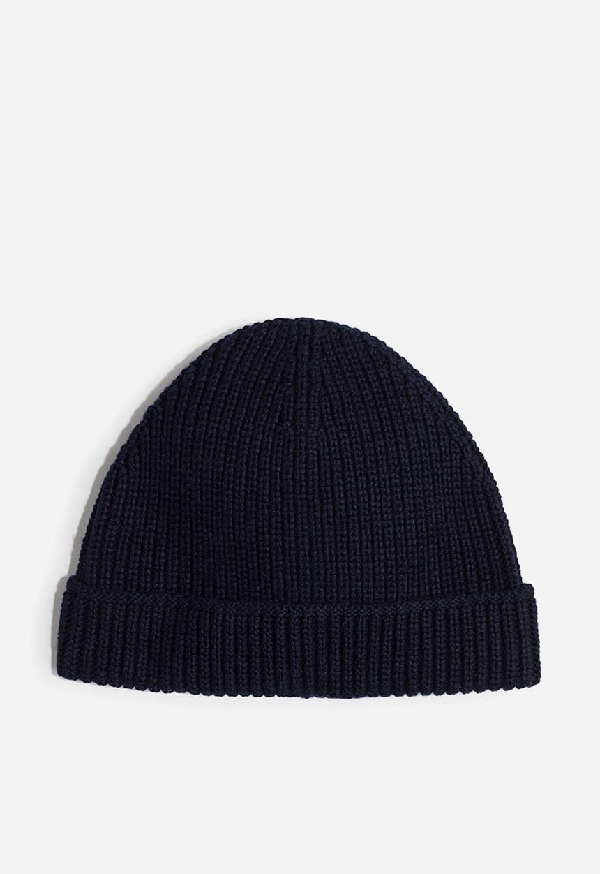 H&M - Rib-knit beanie - navy blue