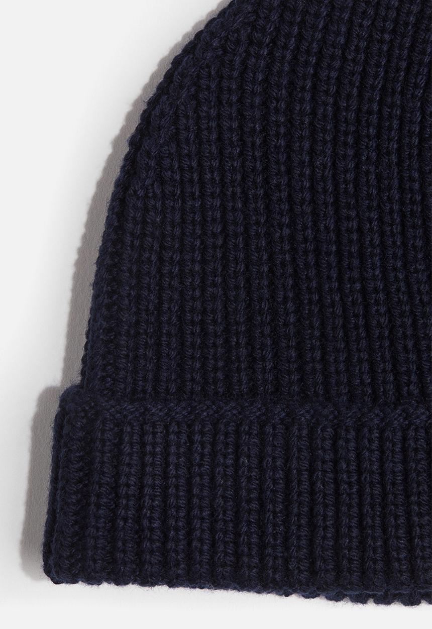 H&M - Rib-knit beanie - navy blue