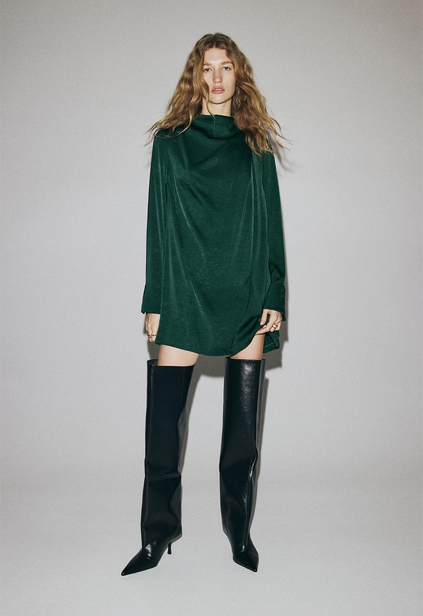 H&M - Draped dress - dark green