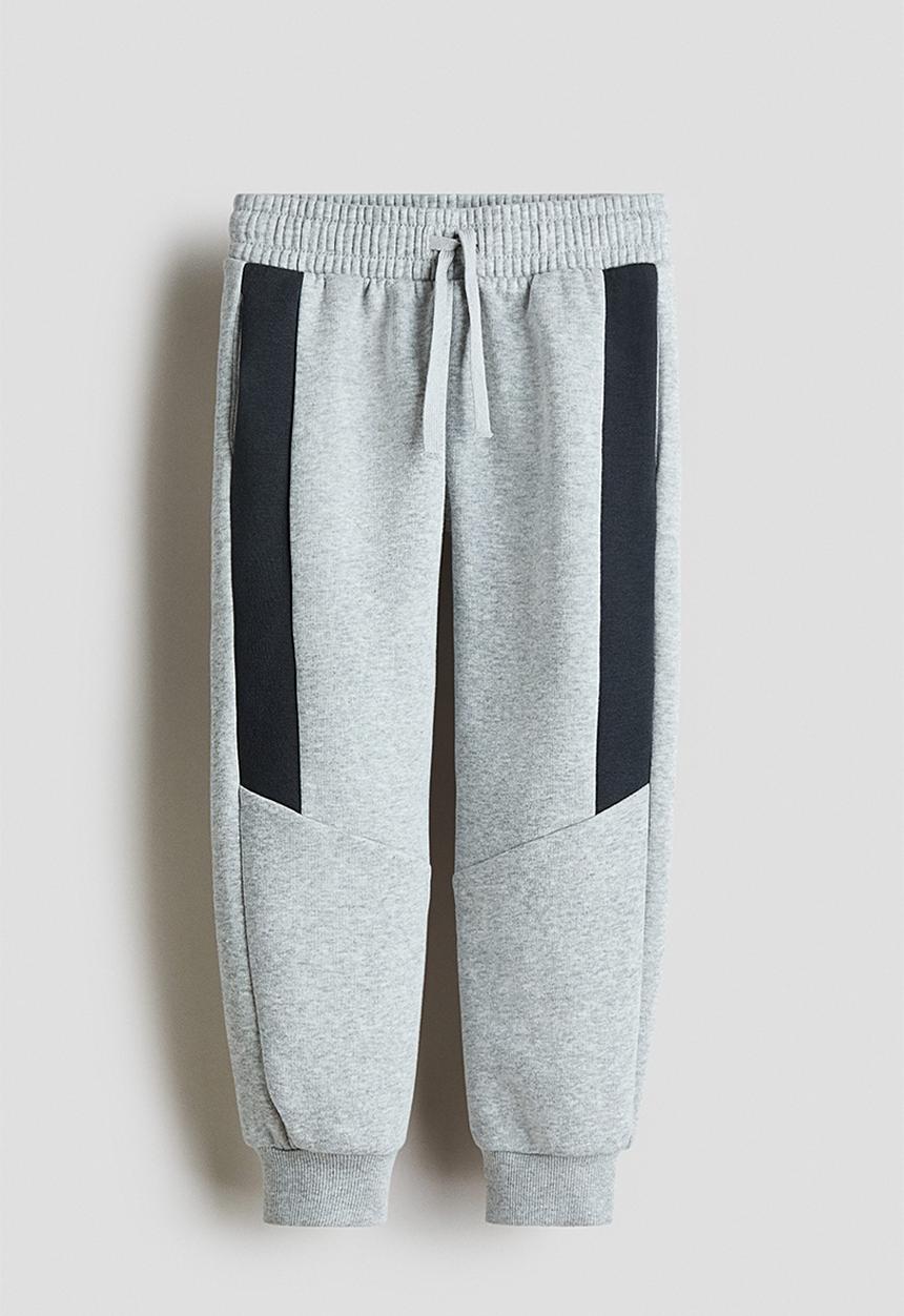H&M - Colour-blocked joggers - light grey marl
