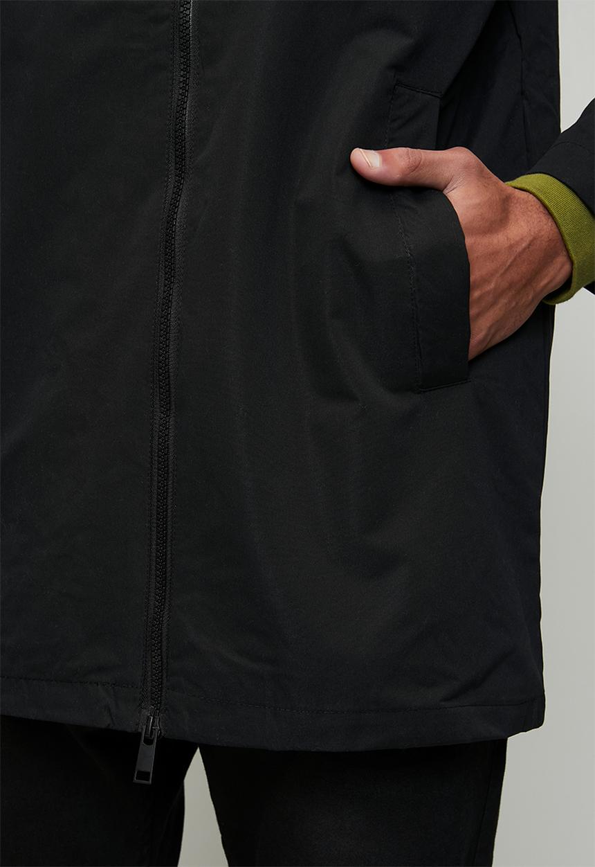 Brave Soul - Unpadded Zip Through Hooded Mac - Black