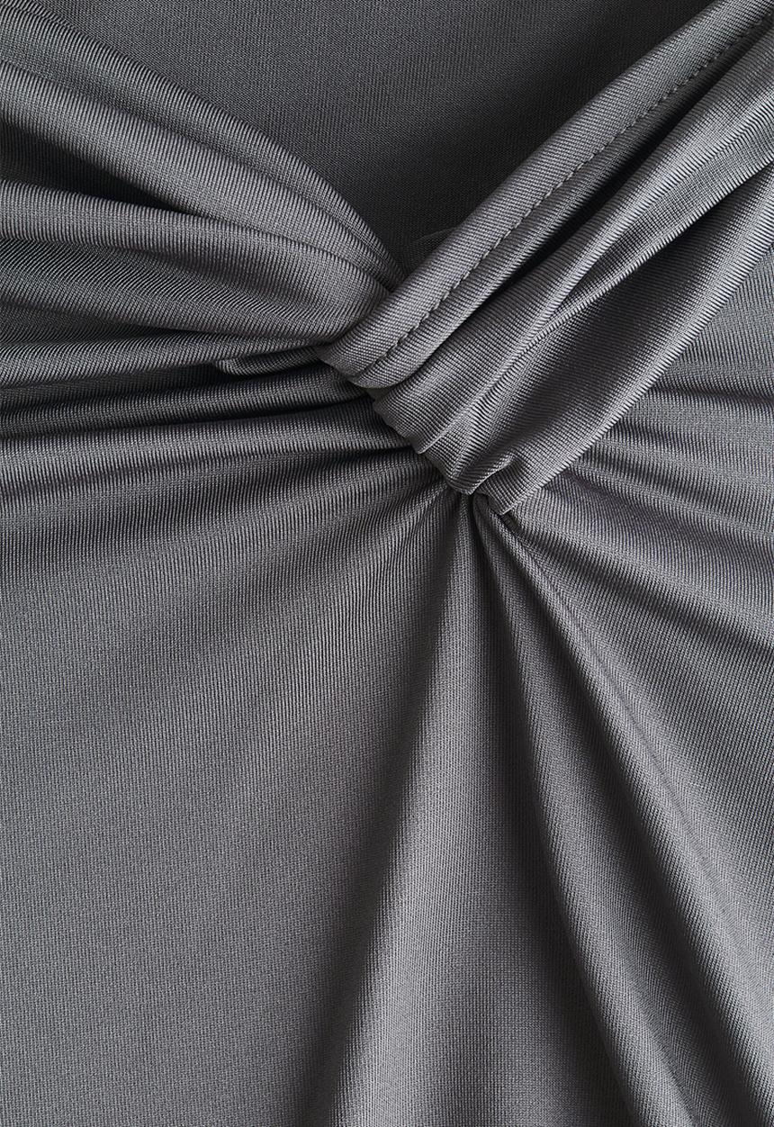 H&M - Twist-detail top - grey