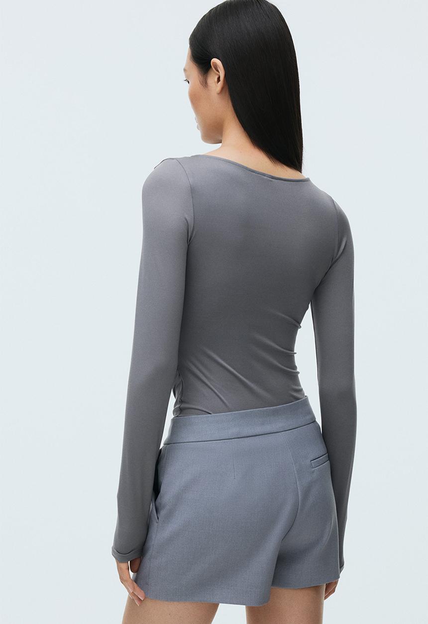 Twist-detail top - grey - 1313818003