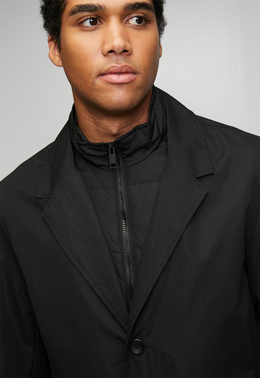 Brave Soul - Double Layer Overcoat - Black