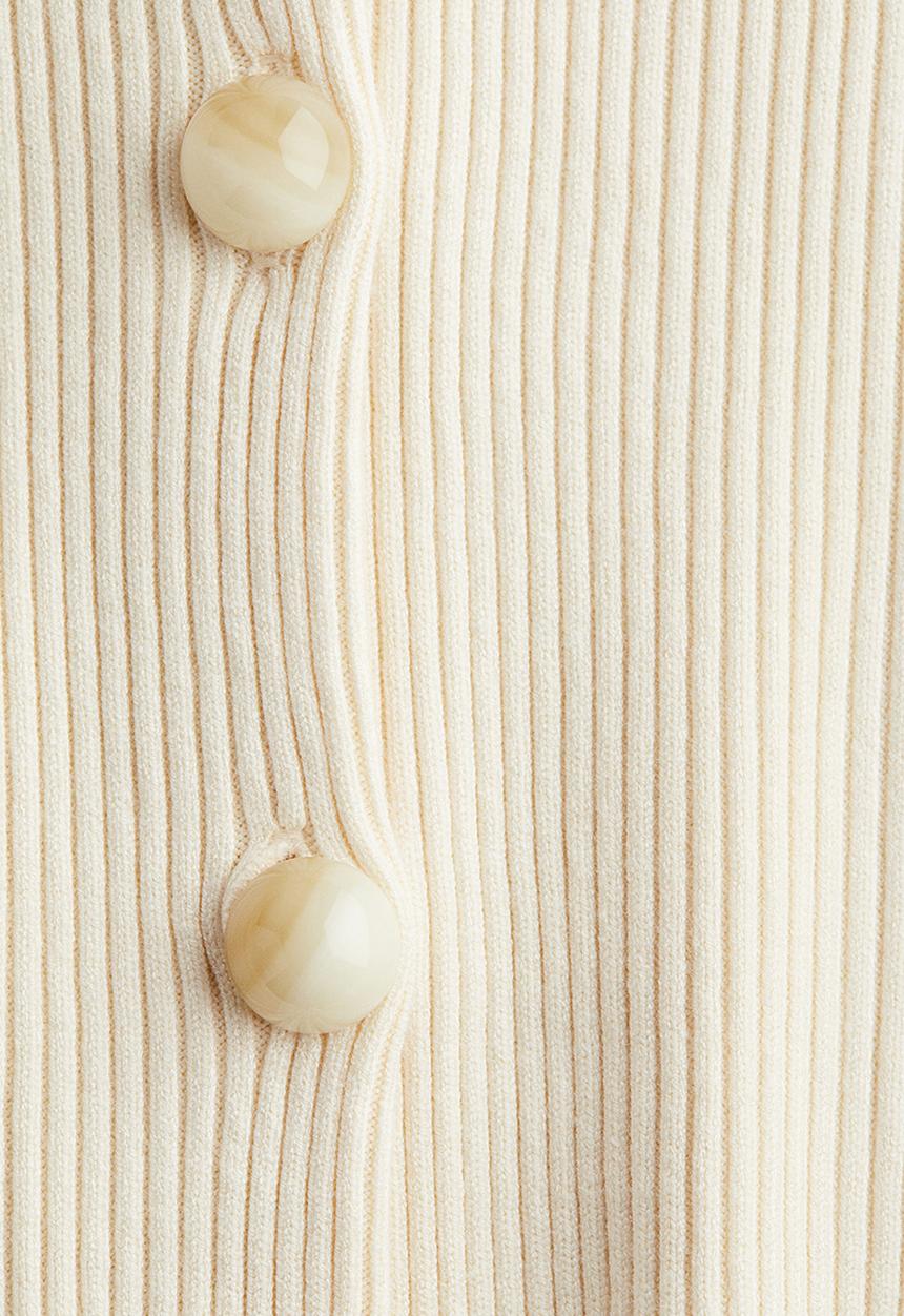 H&M - Rib-knit cardigan - cream