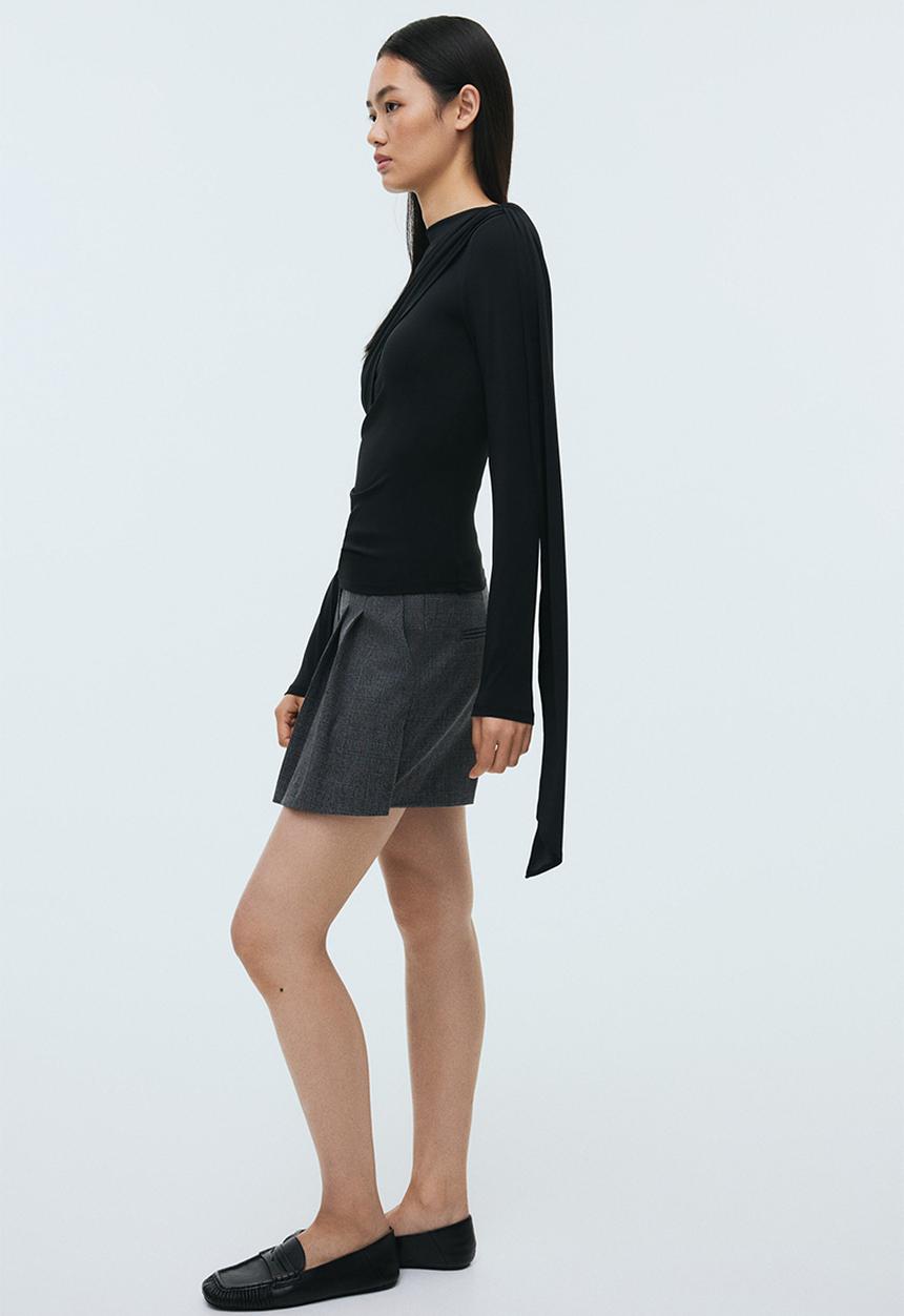 H&M - Gathered top - black