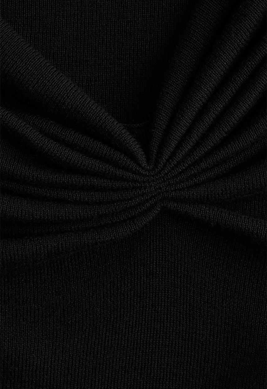 H&M - Draped viscose-blend top - black
