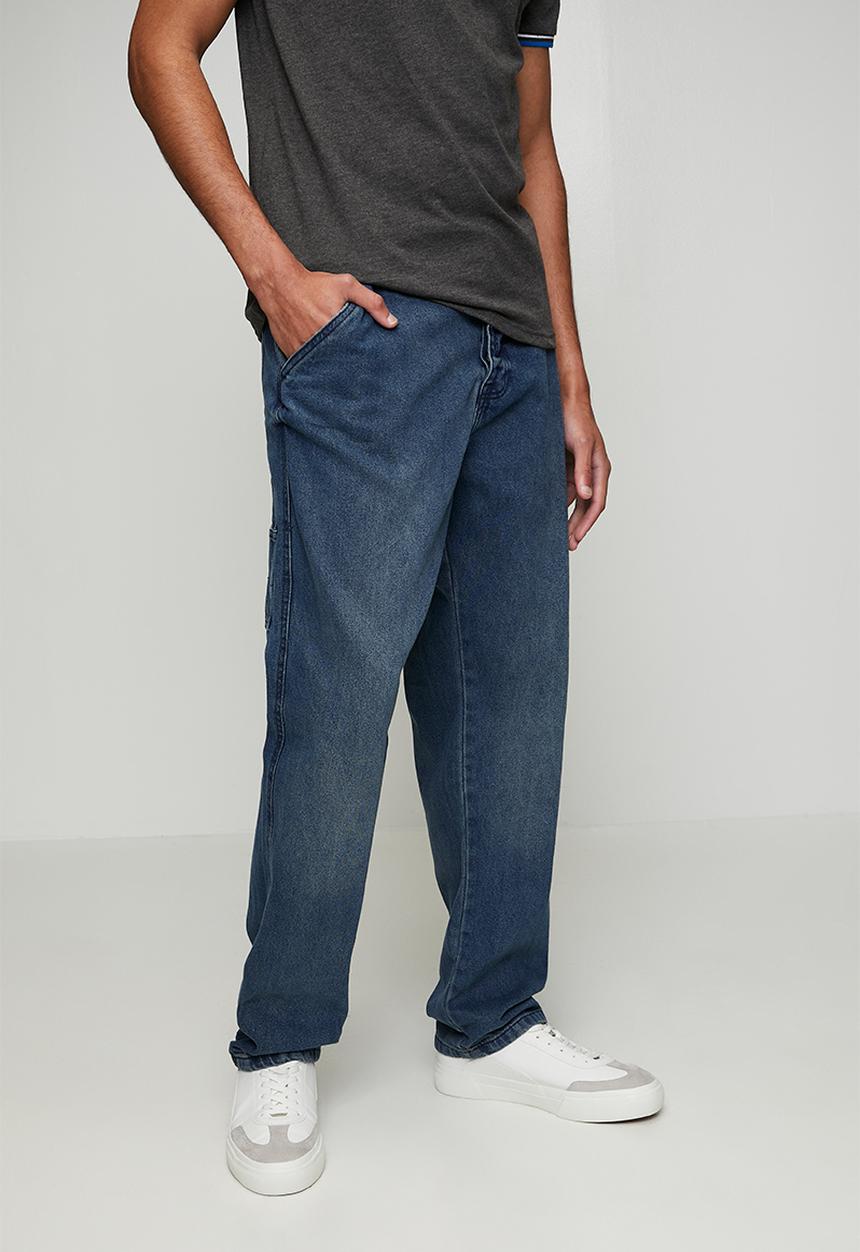 Brave Soul - Wide Leg Denim Jean - Mid Blue Regular Length