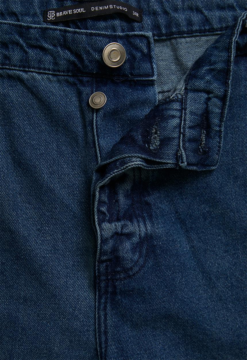 Brave Soul - Wide Leg Denim Jean - Mid Blue Regular Length
