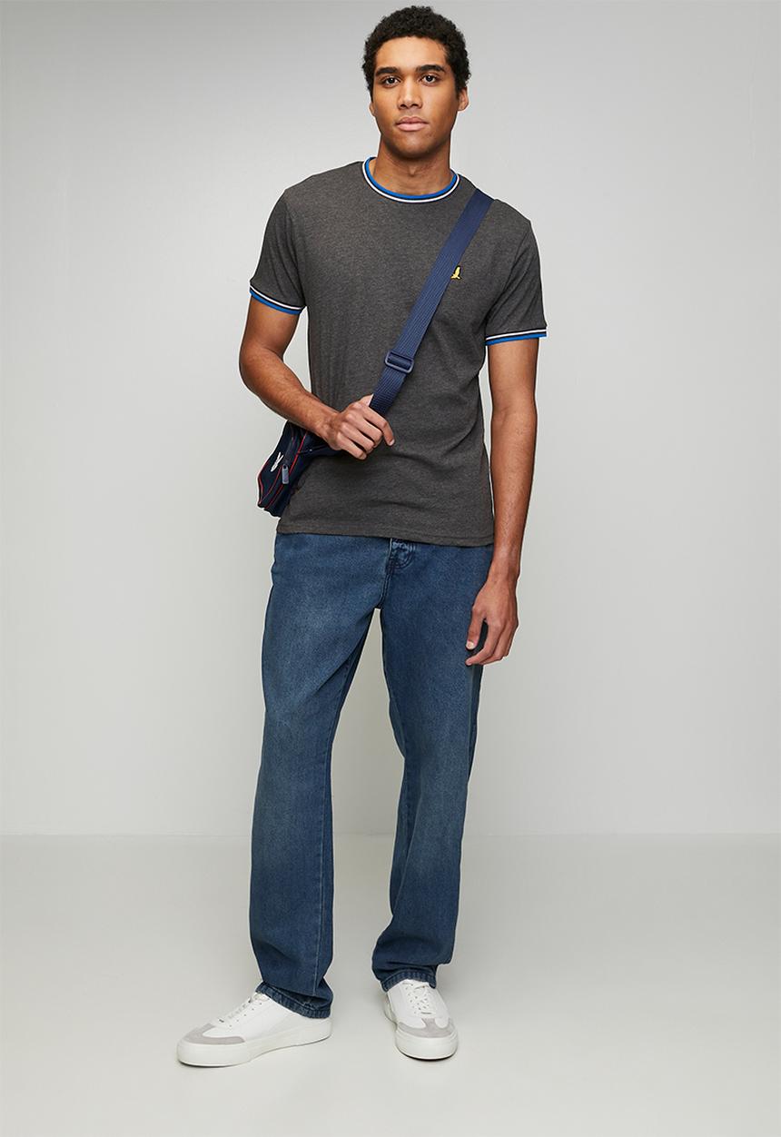 Brave Soul - Wide Leg Denim Jean - Mid Blue Regular Length