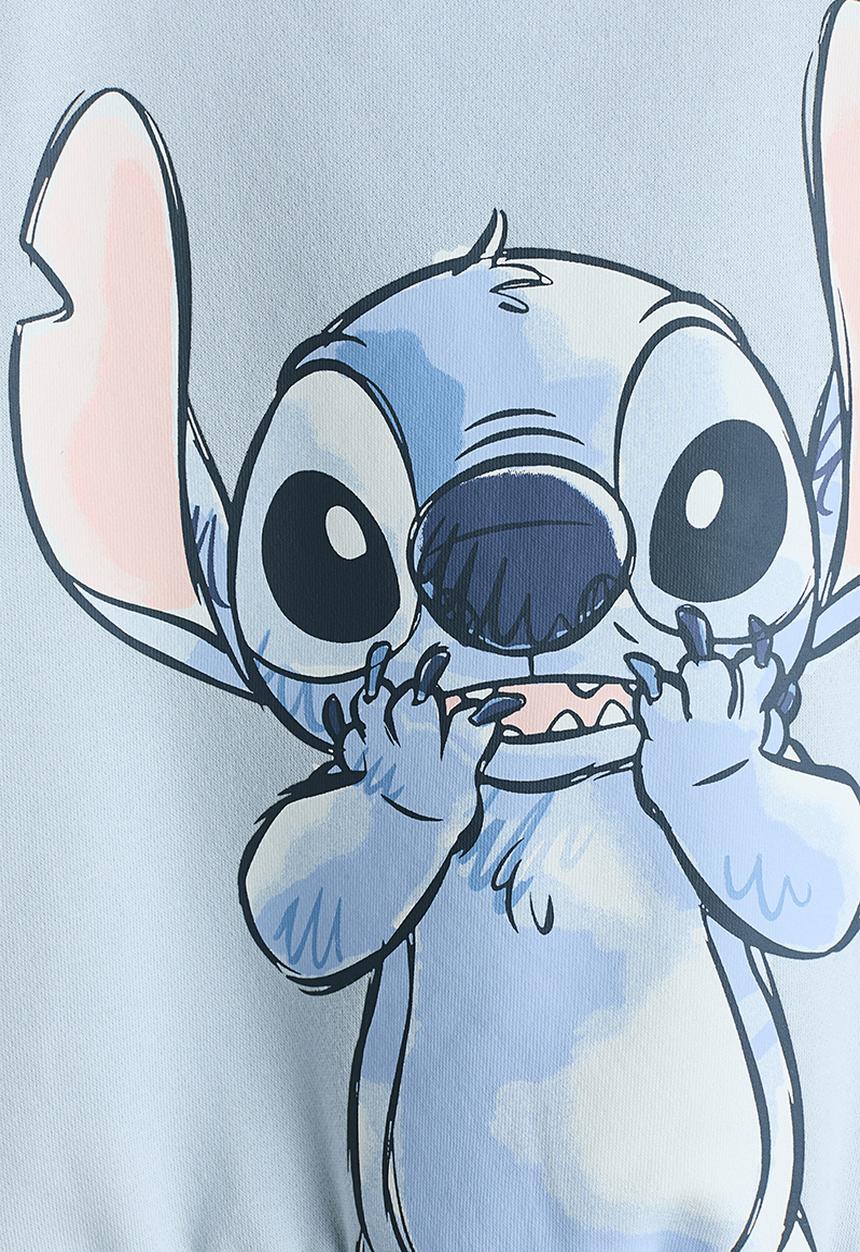 H&M - Print-motif sweatshirt - light blue/lilo & stitch