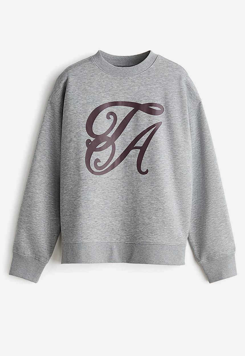 H&M - Motif-detail sweatshirt - grey/ta