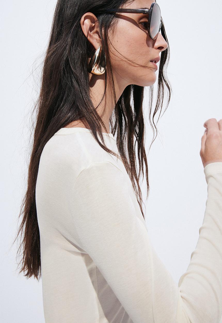 H&M - Jersey top - cream
