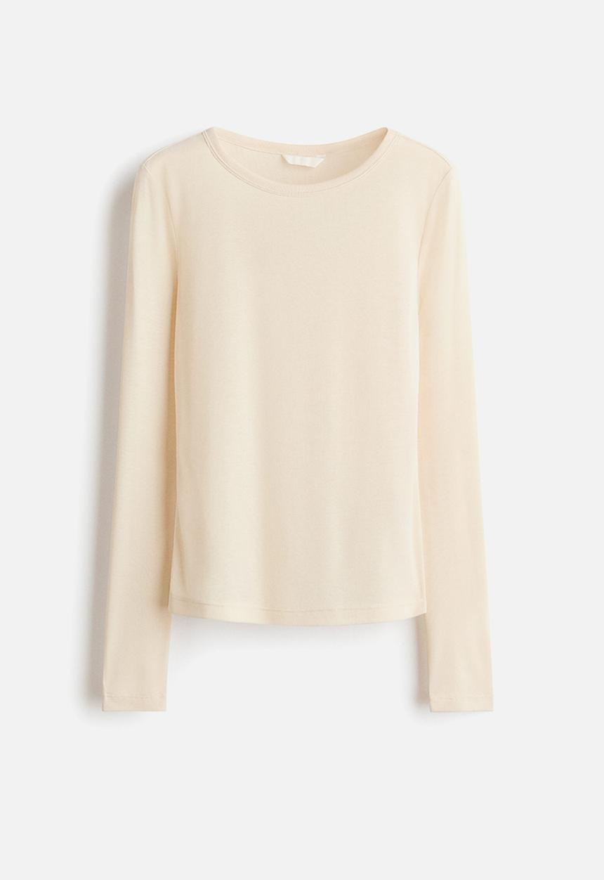 H&M - Jersey top - cream