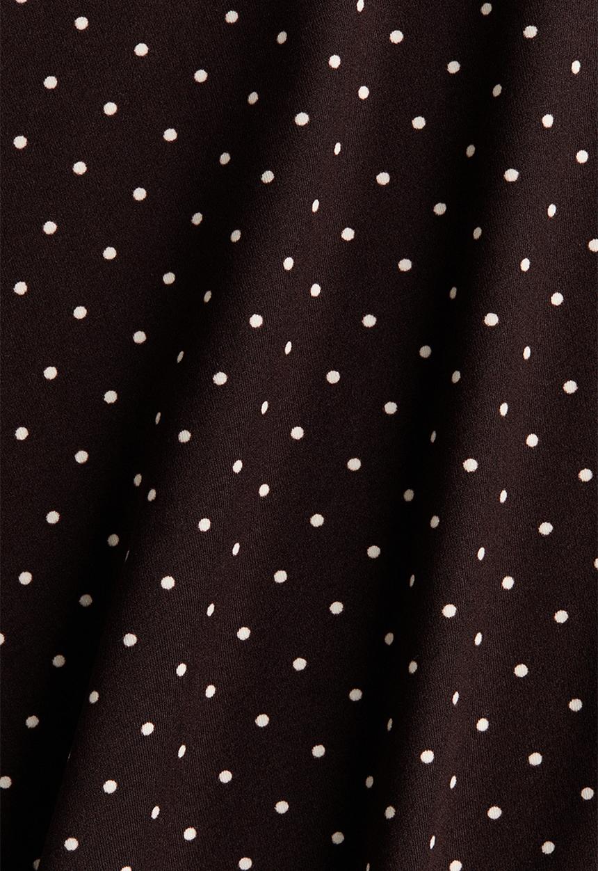 H&M - A-line jersey skirt - dark brown/spotted