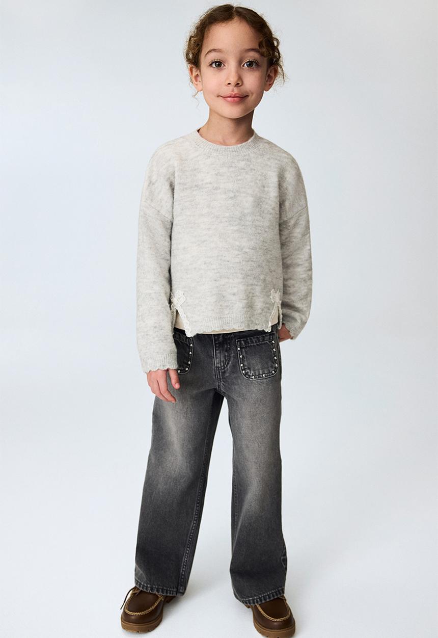 H&M - Wide leg jeans - dark denim grey
