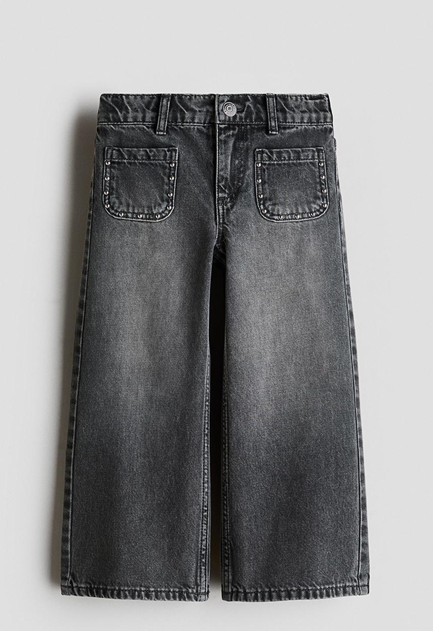 H&M - Wide leg jeans - dark denim grey