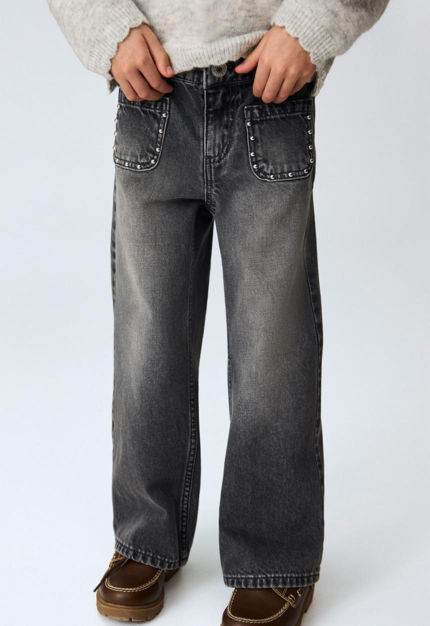 H&M - Wide leg jeans - dark denim grey