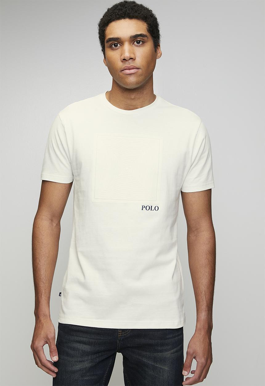 POLO - Phila Block Hd Print Ss Tee - Off White