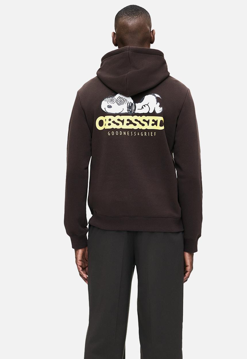 H&M - Regular fit hoodie - brown snoopy