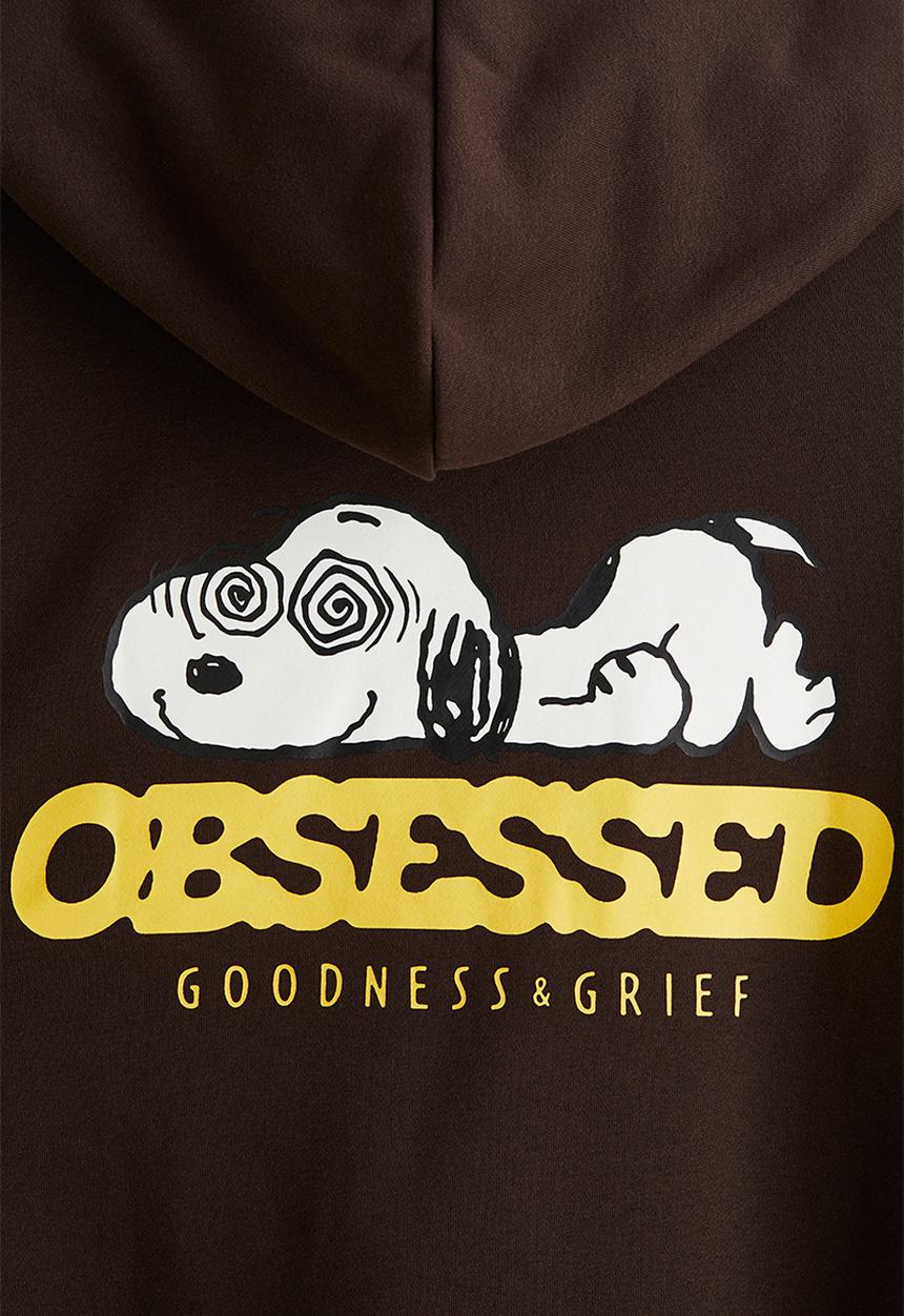 H&M - Regular fit hoodie - brown snoopy