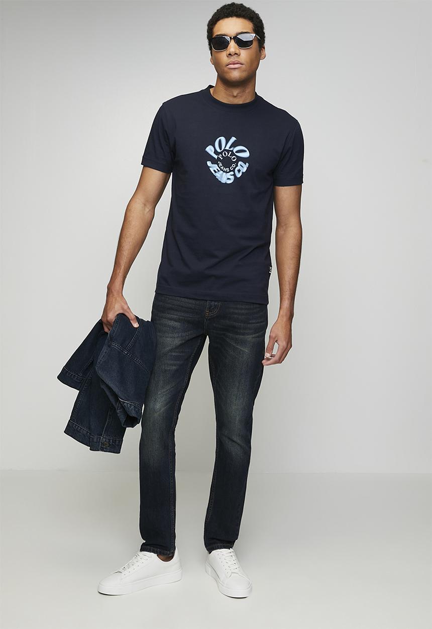 POLO - Alex Pjc Ss Spiral Logo Tee - Navy