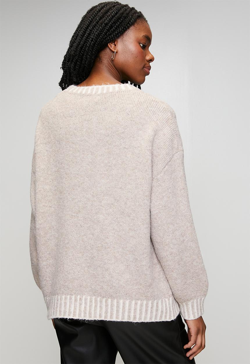 Stella Morgan - L/S Easy Wearing Melange Sweater - Cement