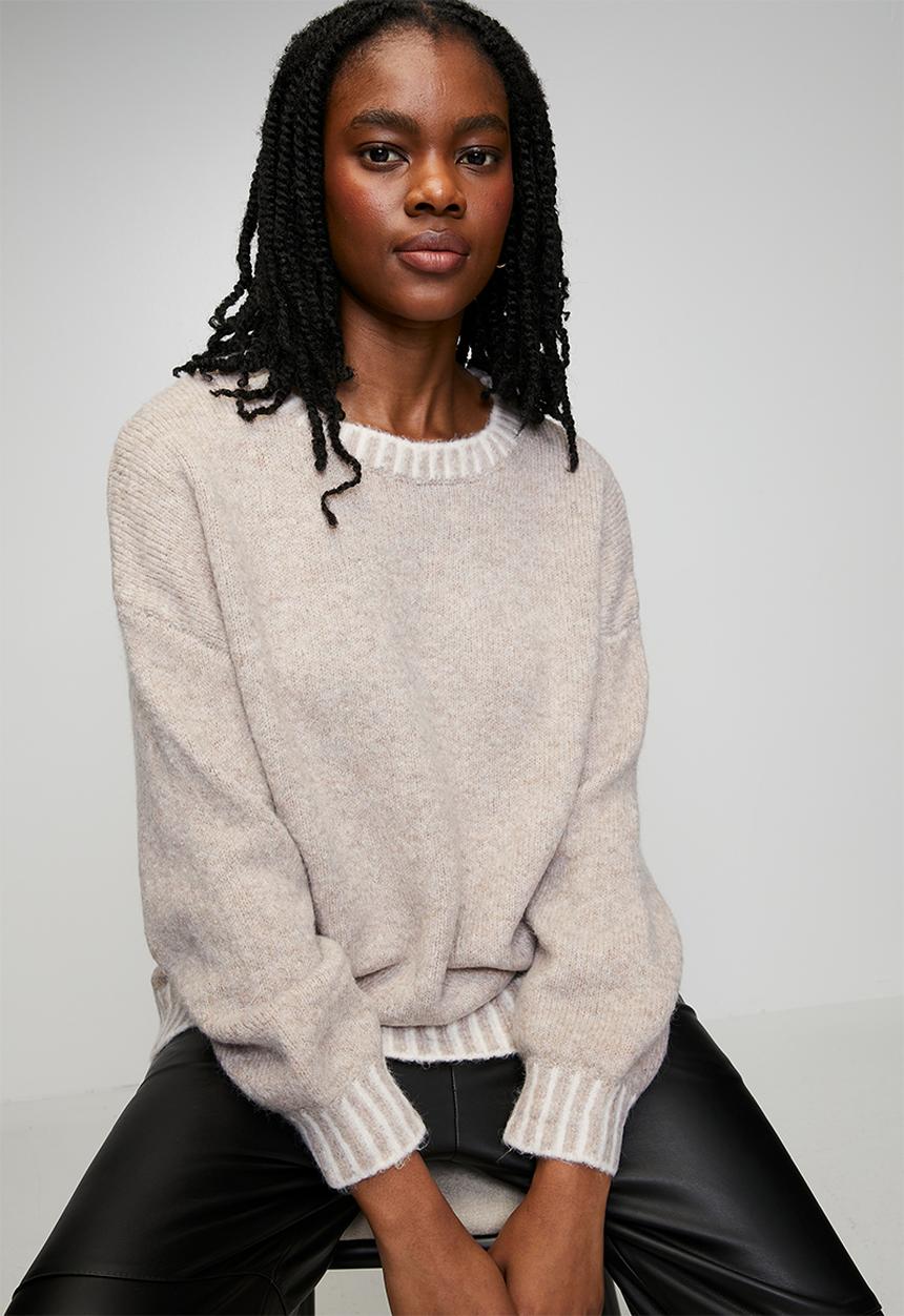 Stella Morgan - L/S Easy Wearing Melange Sweater - Cement