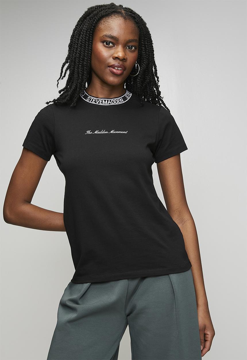 Steve Madden - Ladies cindy crew neck regular T-shirt - black