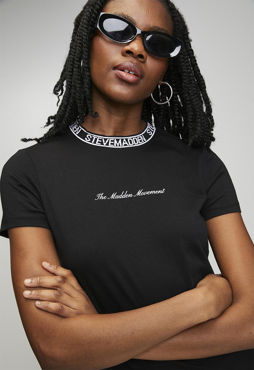 Steve Madden - Ladies cindy crew neck regular T-shirt - black