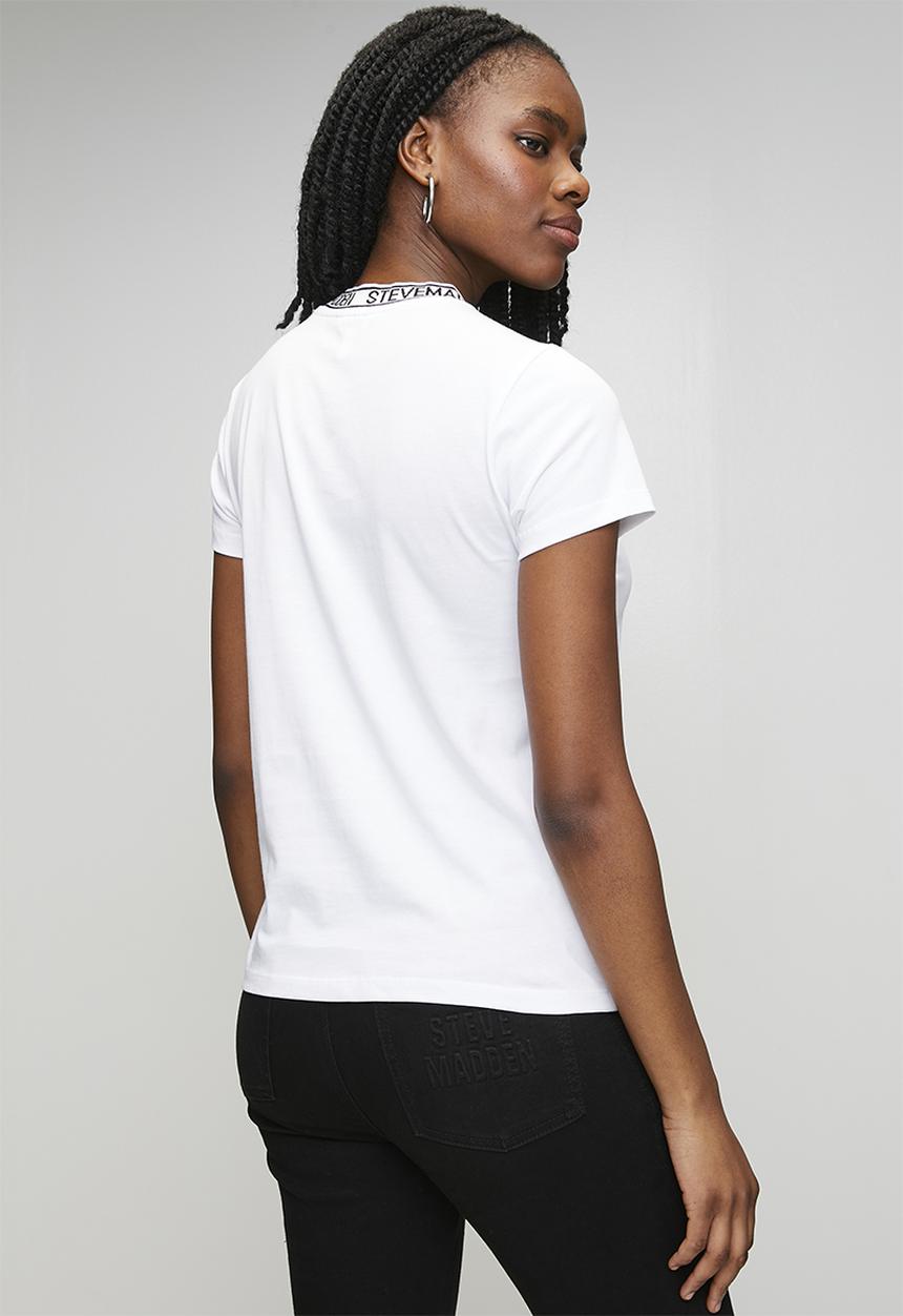 Steve Madden - Ladies cindy crew neck regular T-shirt - white