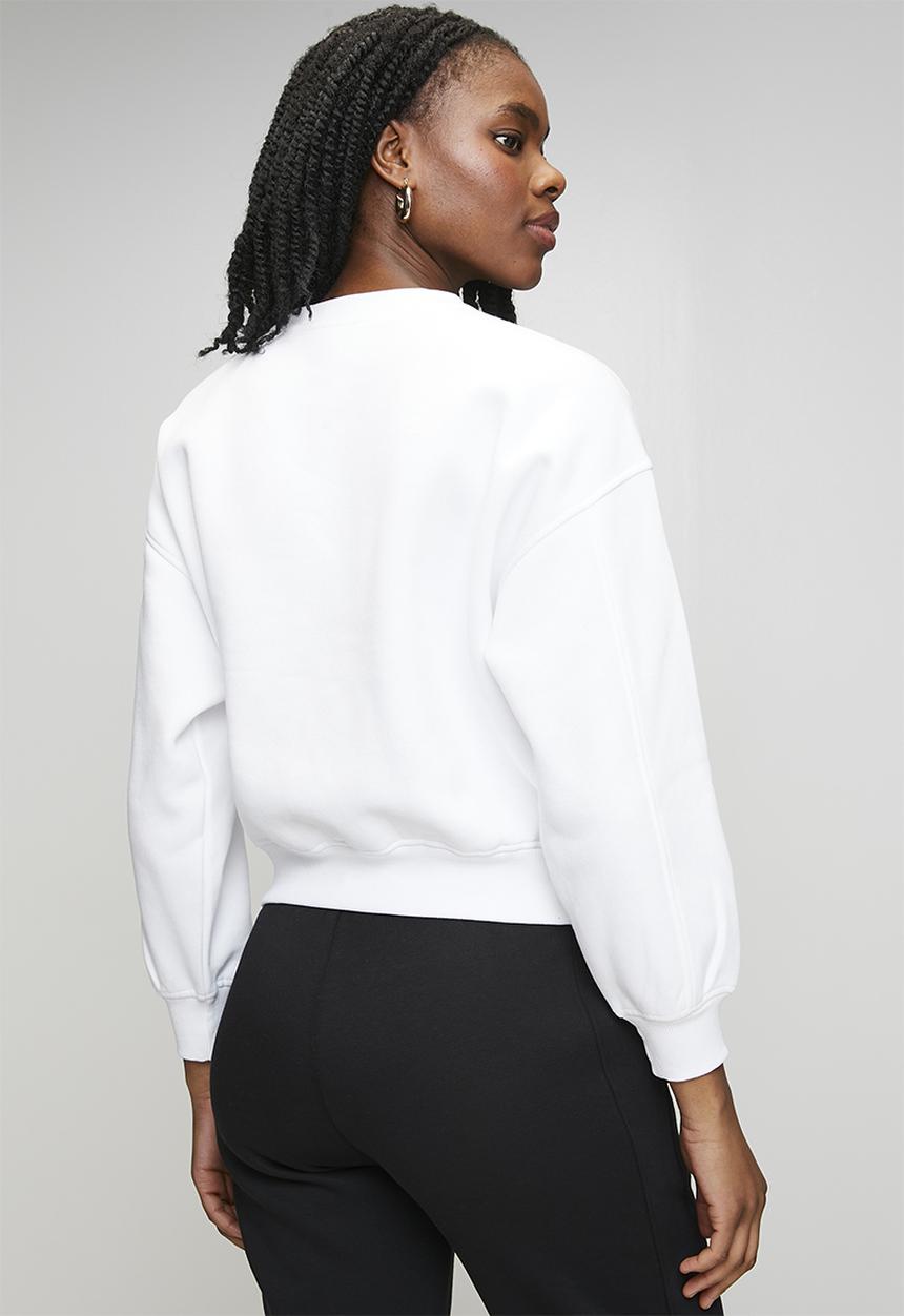 Steve Madden - Ladies clara oversized crew neck sweat - white