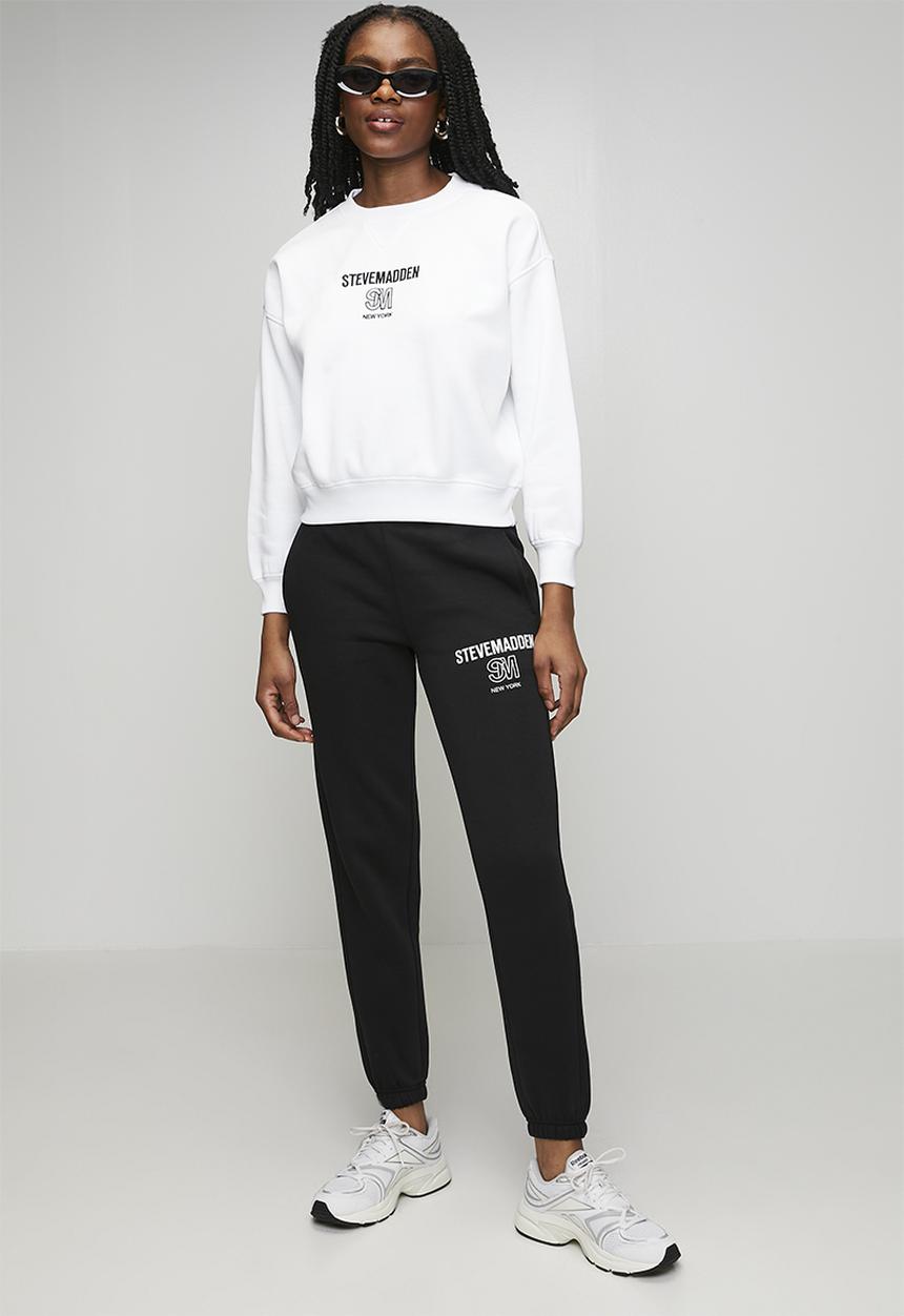 Steve Madden - Ladies clara oversized crew neck sweat - white