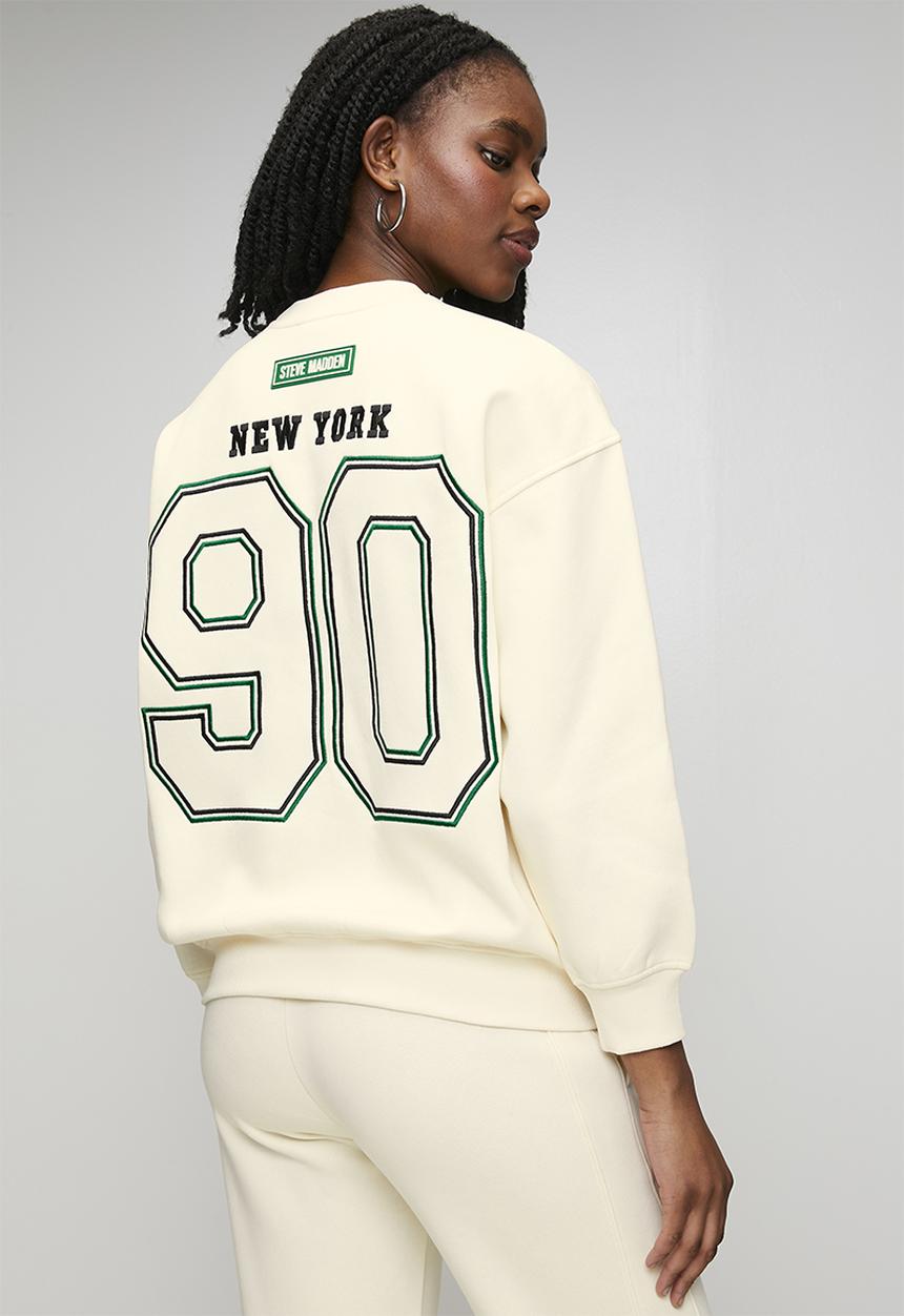 Steve Madden - Ladies anora oversized crew neck sweat - cream