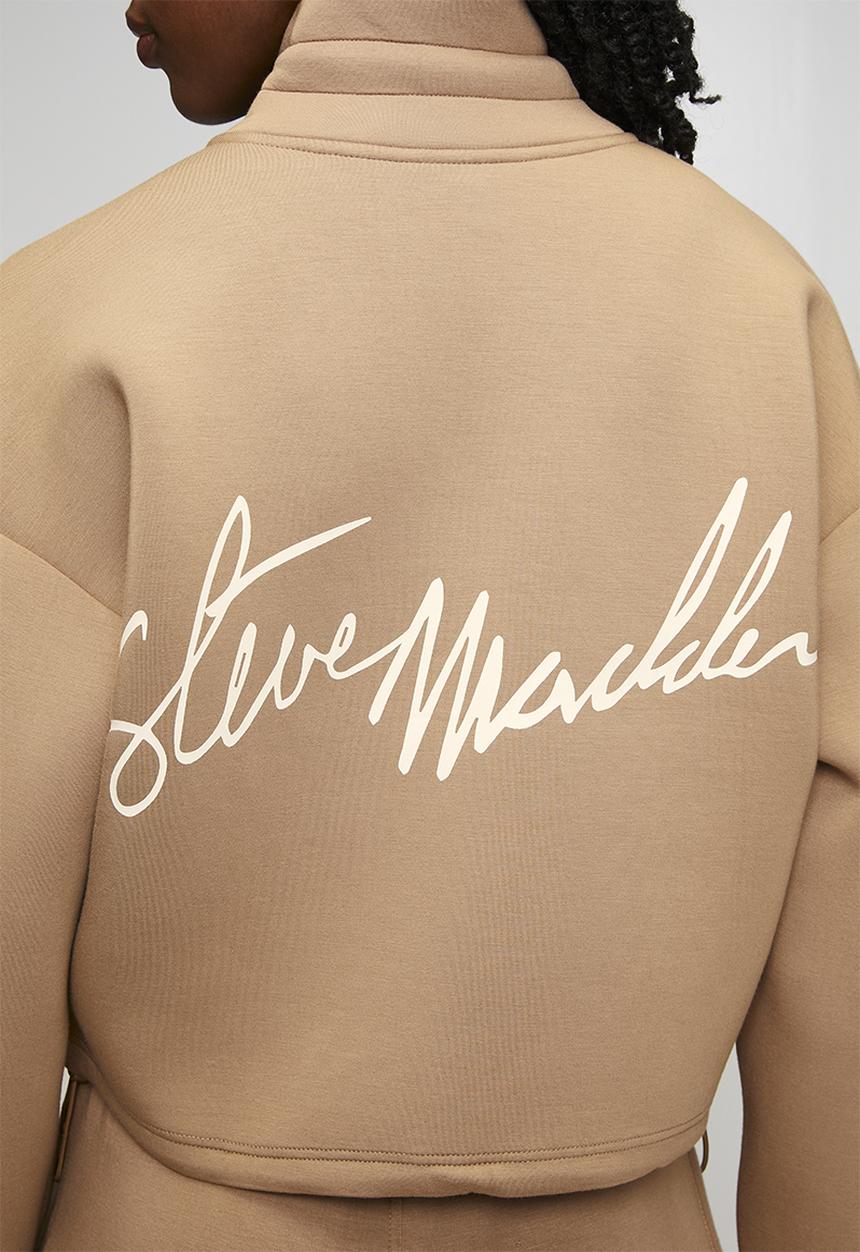 Steve Madden - Ladies nora 1/4 zip scuba sweat - mid caramel