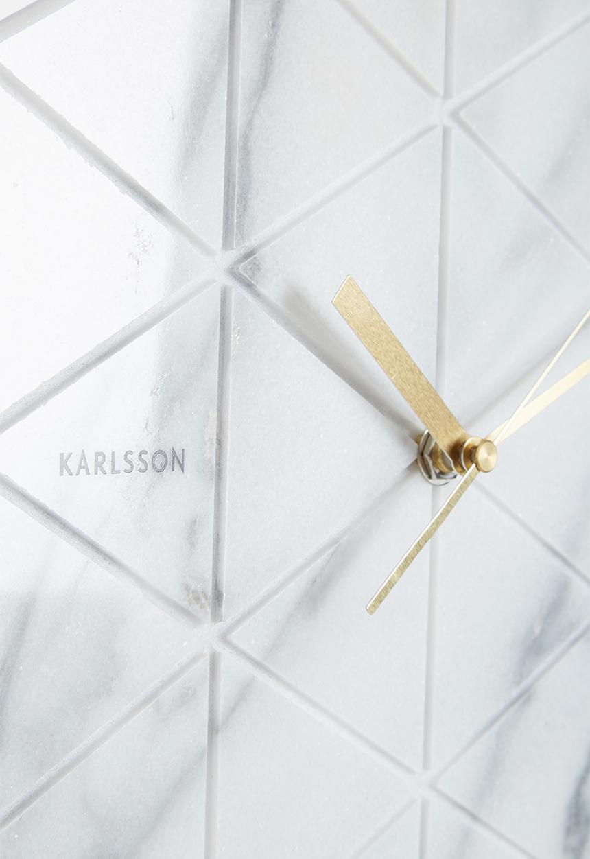 Present Time - Marble hexagon wall clock
