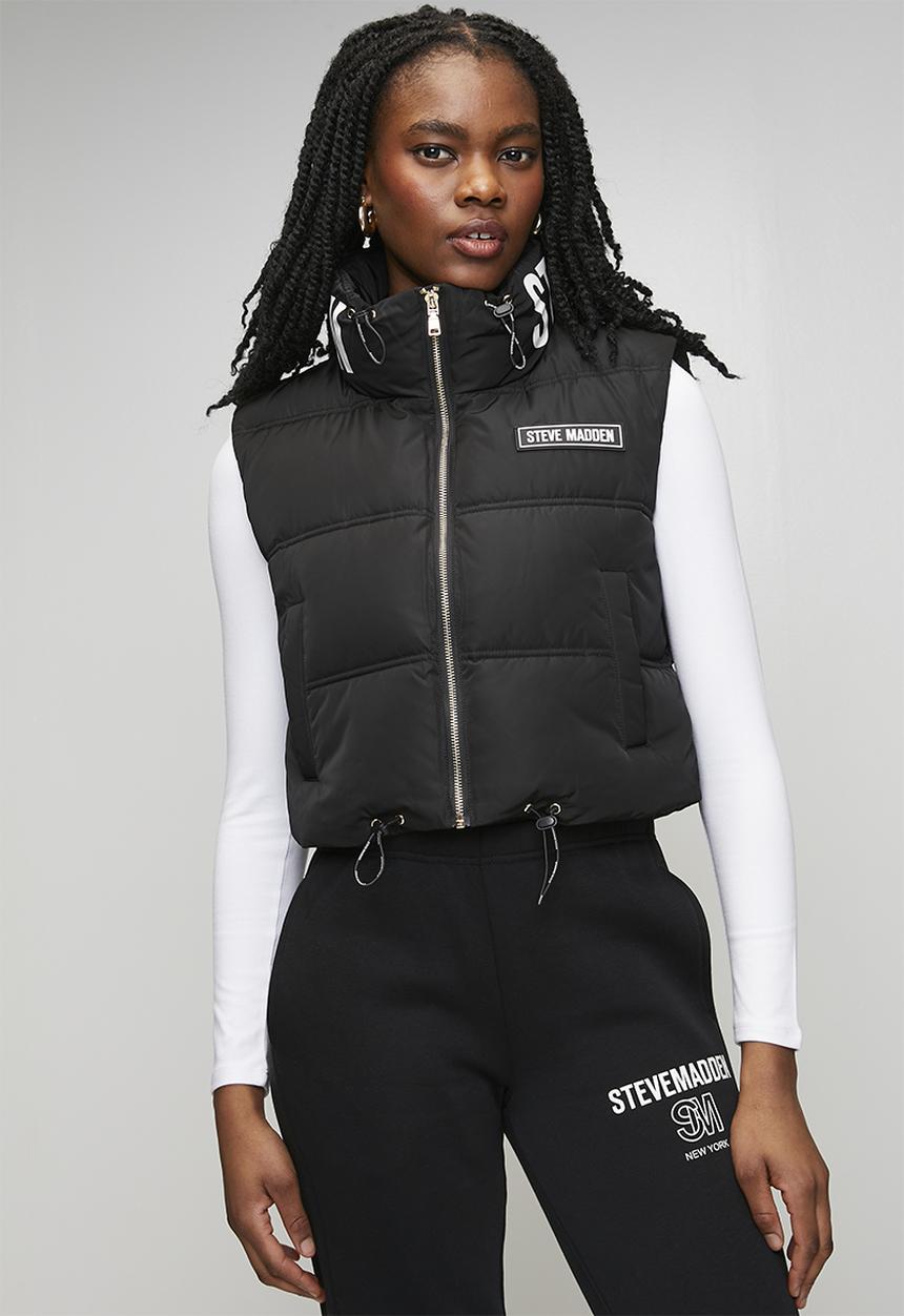 Steve Madden - Ladies rebecca padded gillet - black