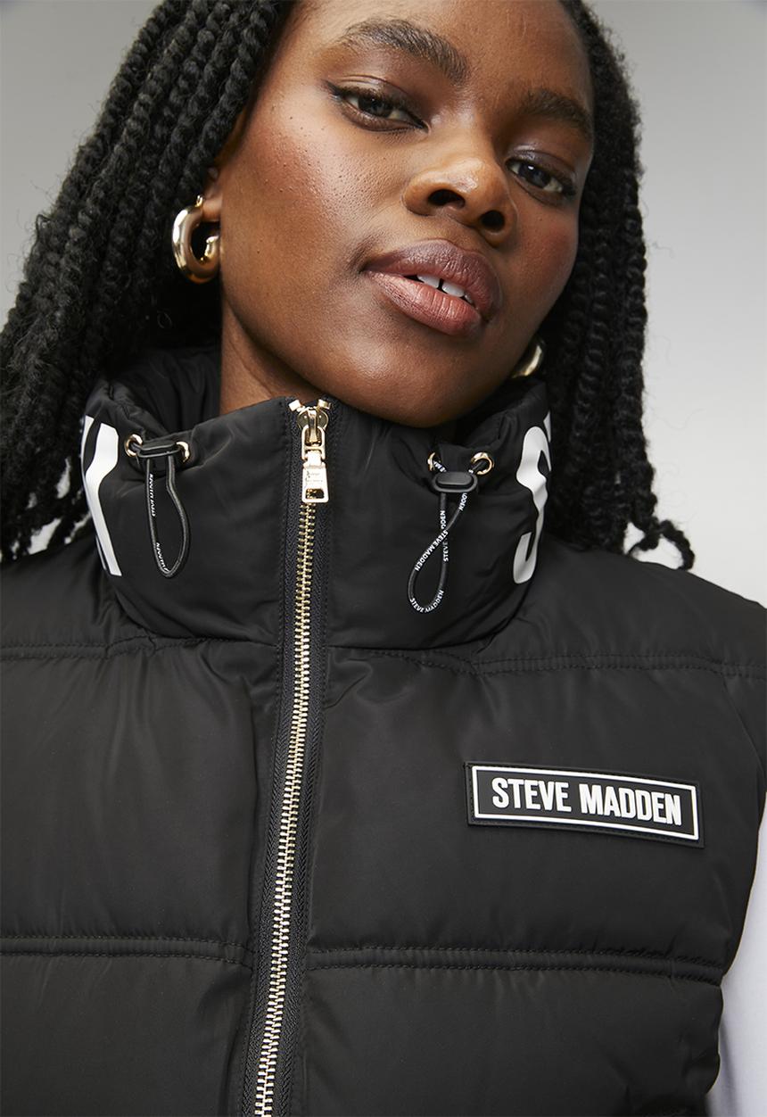 Steve Madden - Ladies rebecca padded gillet - black