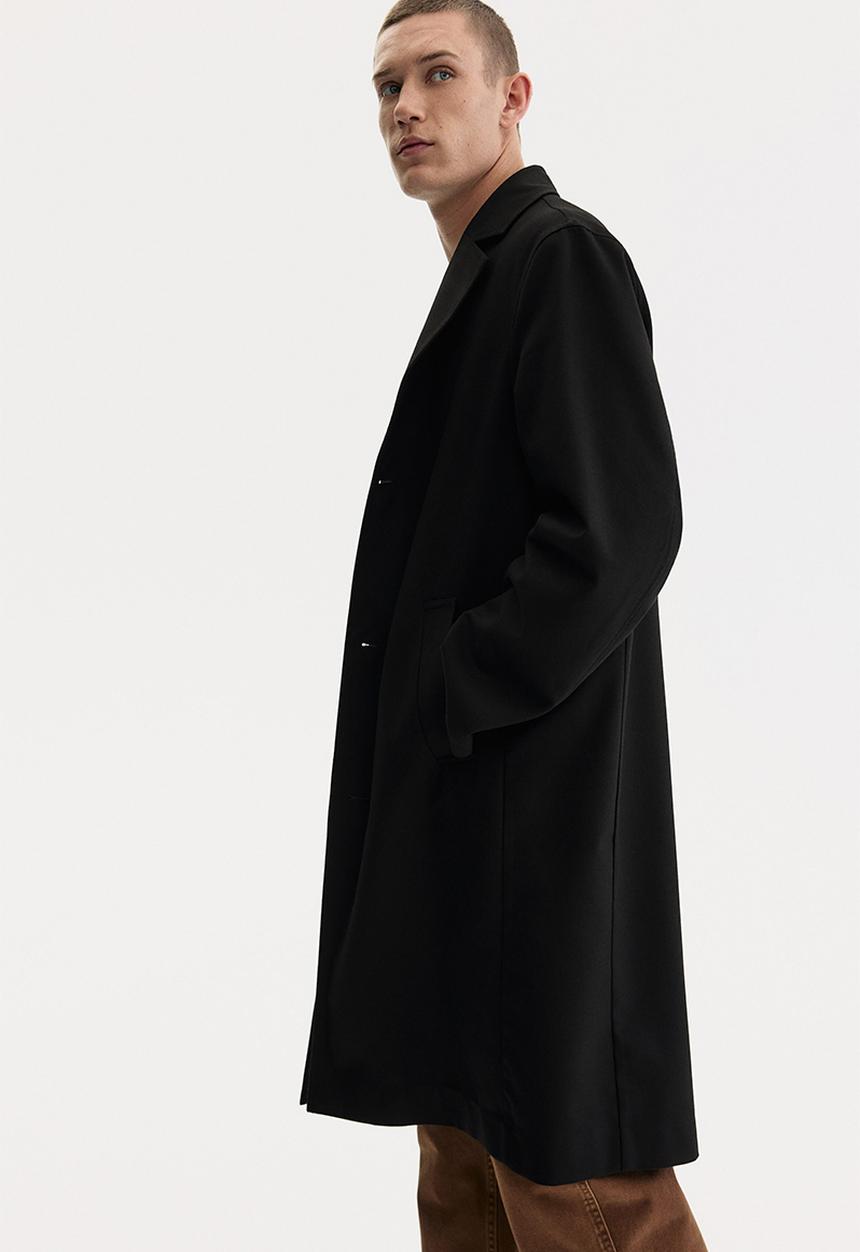 H&M - Single-breasted coat - black