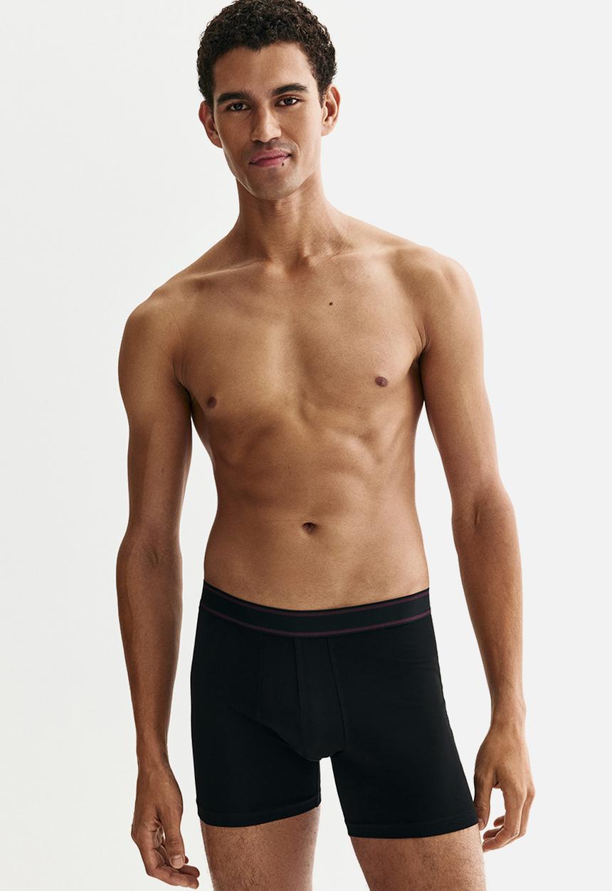 H&M - 3 pack mid trunks - dark purple striped
